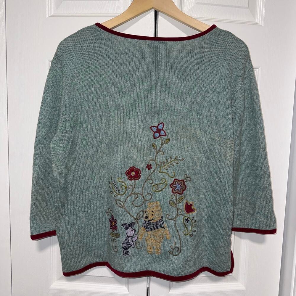 Vintage Disney Store Winnie the Pooh Floral Embroidered Cardigan Women’s L